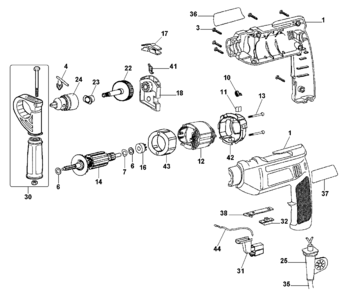 Page A Diagram and Parts List for 7950-B2 1 Black and Decker Hammer Drill